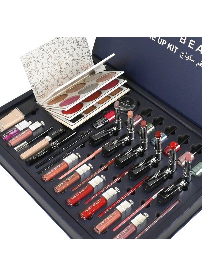 فنسي بيوتي طقم مكياج فاخر من Fancy Beauty، يحتوي على مجموعة متكاملة من مستحضرات التجميل - Image 1